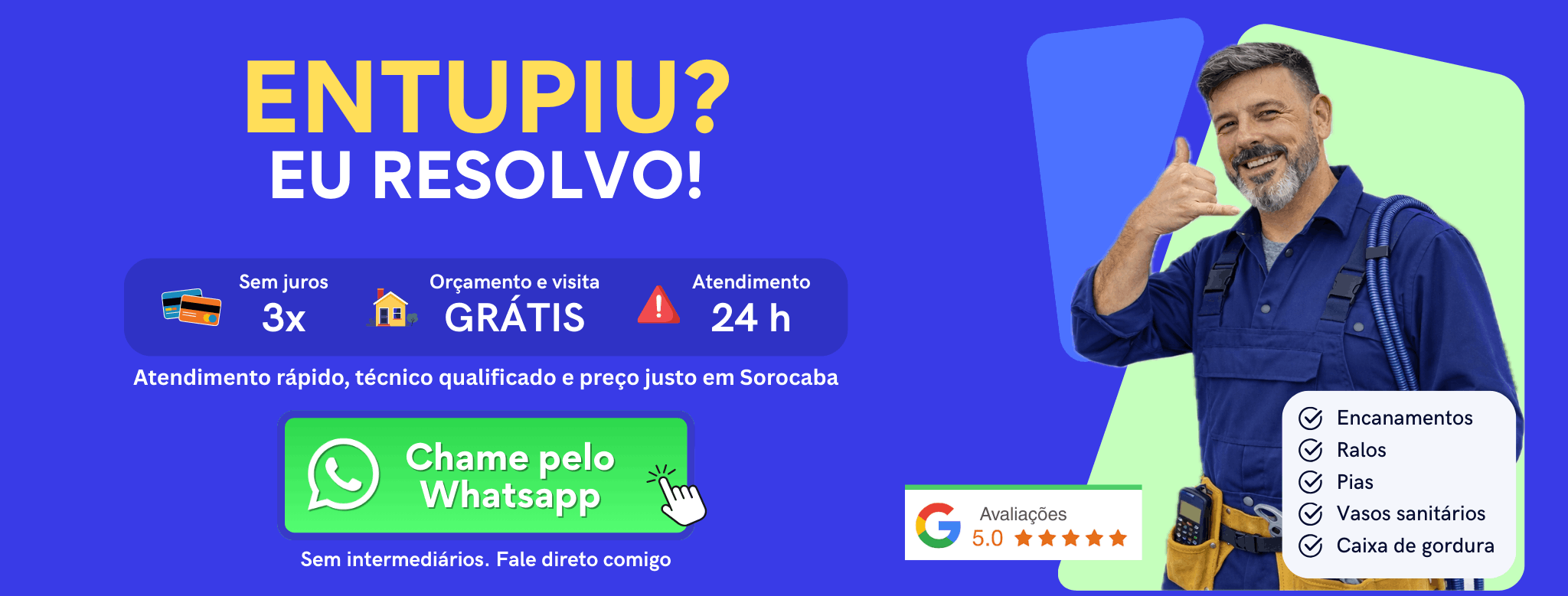 Desentupidor profissional - Atendimento 24h em Sorocaba