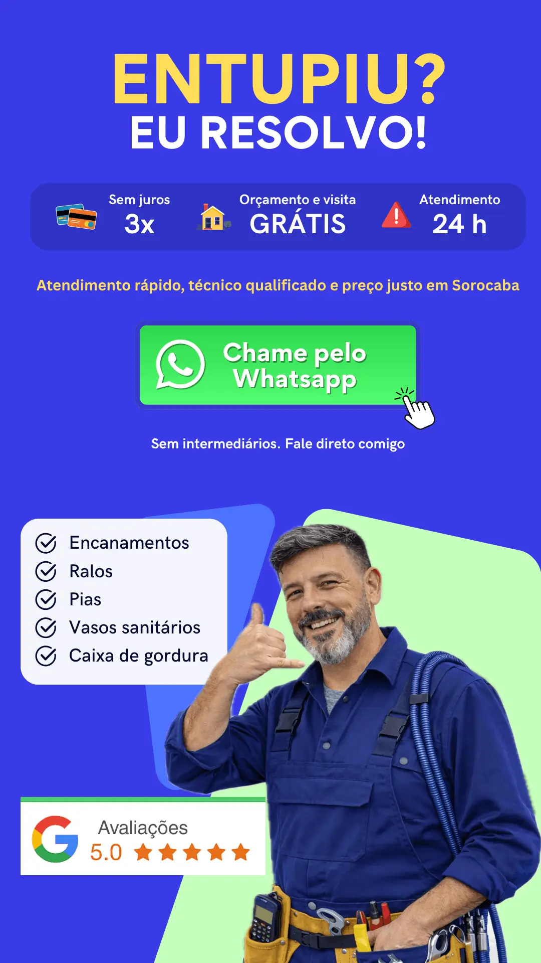 Desentupidor profissional - Atendimento 24h em Sorocaba